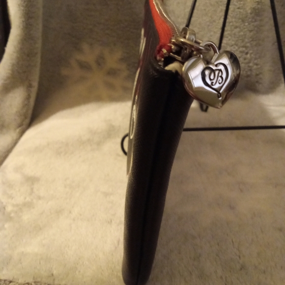 Brighton Black Leather Holiday Wrislet With Red And White Accents EUC - Picture 6 of 8
